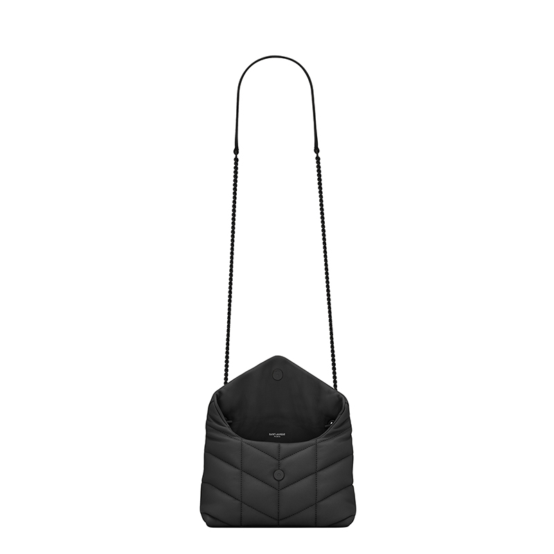 商品Yves Saint Laurent|SAINT LAURENT PARIS/圣罗兰 YSL 22春夏新款PUFFER TOY系列 女士迷你黑色绗缝小羊皮黑扣黑链单肩斜跨链条包,价格¥14239,�第5张图片详细描述