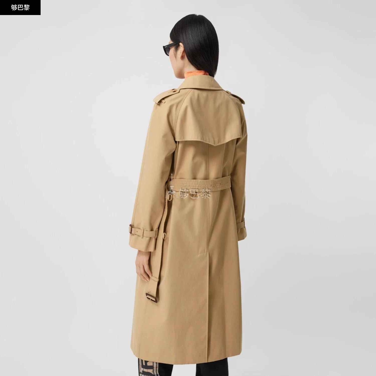 商品Burberry|包邮包税【预售7天发货】 BURBERRY 24春夏 女士 风衣 滑铁卢版型 – 长款 Heritage Trench 风衣 80457851,价格¥17915,第5张图片详细描述