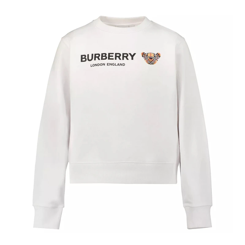 商品Burberry|BURBERRY 白色女童卫衣/帽衫 8042941,价格¥1398,第1张图片详细描述