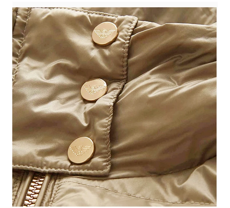 商品Emporio Armani|EMPORIO ARMANI 女士金色高领棉服 6ZTB16-TN01Z-1914,价格¥1221,第8张图片详细描述
