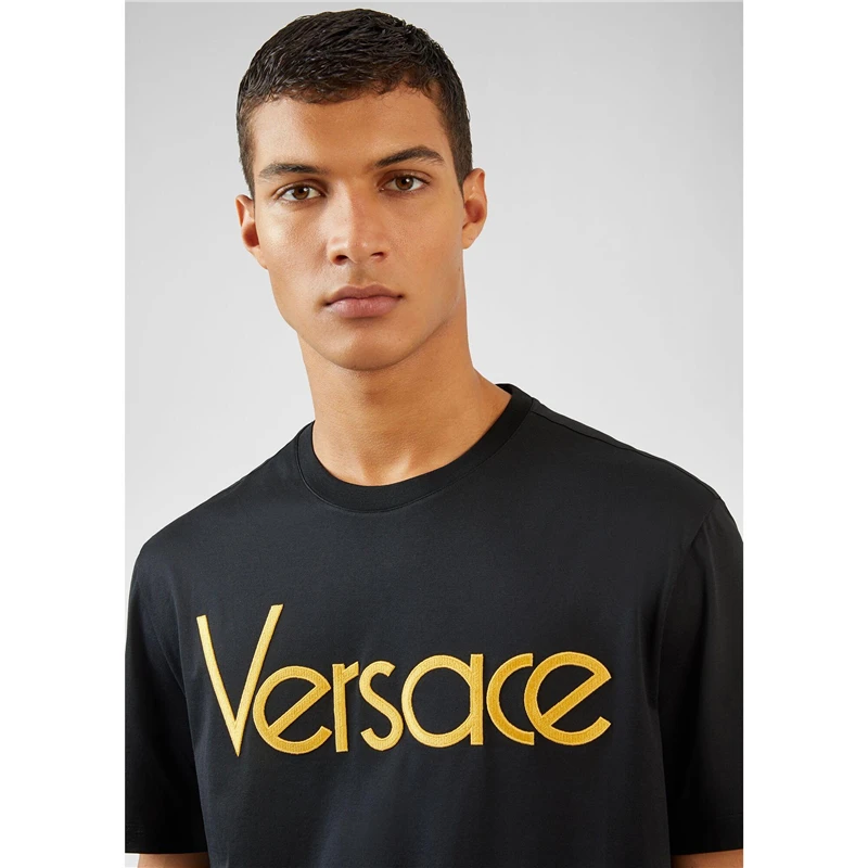 商品Versace|VERSACE 范思哲 男士黑色复古徽标T恤 A79331-A201952-A92Y,价格¥1846,第2张图片详细描述
