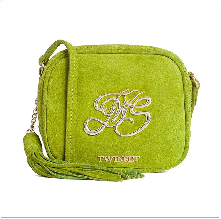 商品[国内直发] TWINSET|TWINSET 女士绿色牛皮拼涤纶斜挎包 OS8TEB-00545,价格¥375,第3张图片详细描述