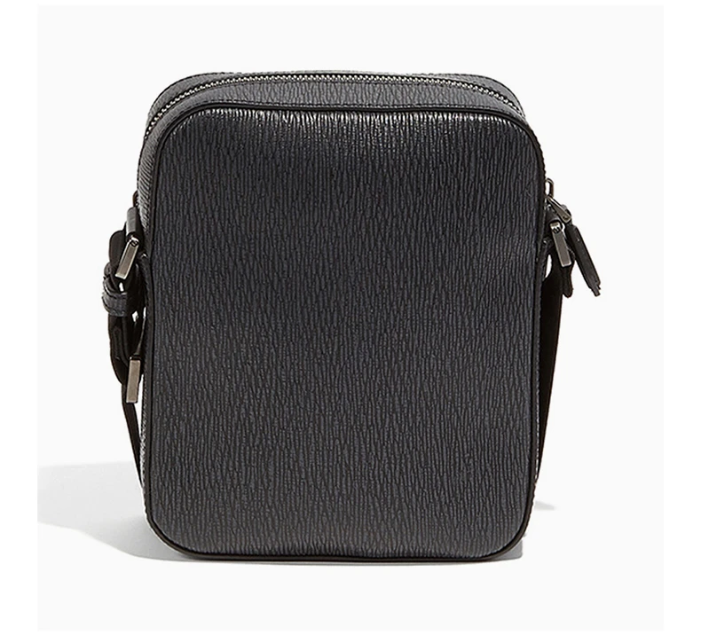 商品Salvatore Ferragamo|Salvatore Ferragamo 菲拉格慕 男士灰色黑色拼色牛皮斜挎包 24-A089-704089,价格¥3227,第6张图片详细描述