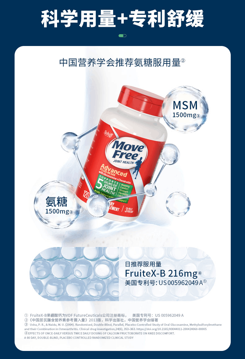 商品Move Free|美国Move Free益节氨糖维骨力软骨素蓝/白/红/绿瓶,价格¥205,第14张图片详细描述