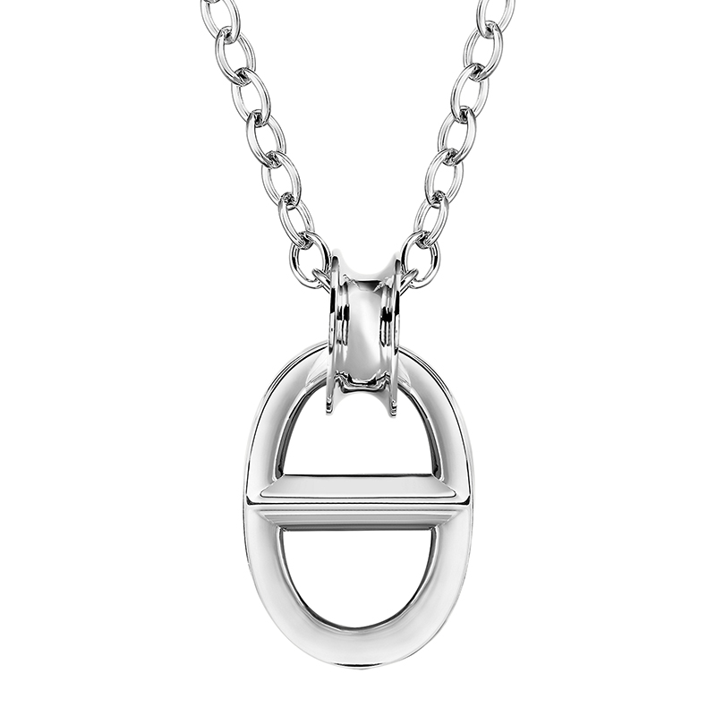 商品Hermes| HERMES/爱马仕 经典Hermès Réponse系列 超大号925纯银猪鼻子吊坠项链H120300B,价格¥10760,第3张图片详细描述