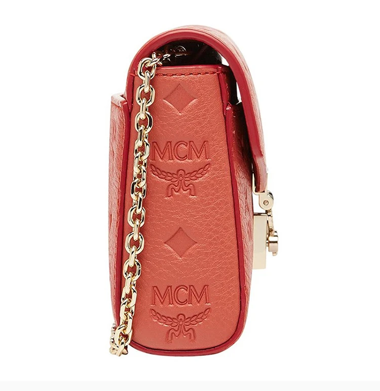 商品MCM|MCM 女士橘色字母印花链条包 MYZ8AME11PW,价格¥3085,第6张图片详细描述