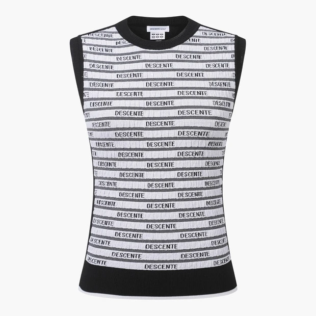 商品【预售商品15天发货】 DESCENTE|高球系列女性图案针织无袖上衣适合夏季 DP12WFKV33-BLKG,价格¥959,第9张图片详细描述