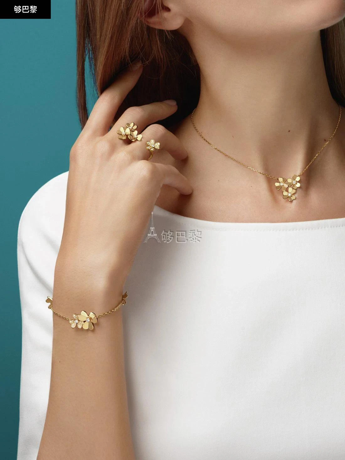商品Van Cleef & Arpels|包邮包税【预售7天发货】 VCA梵克雅宝 23秋冬 女士 吊坠 Frivole吊坠，3花，迷你款式 VCARP2DU00,价格¥44521,第7张图片详细描述