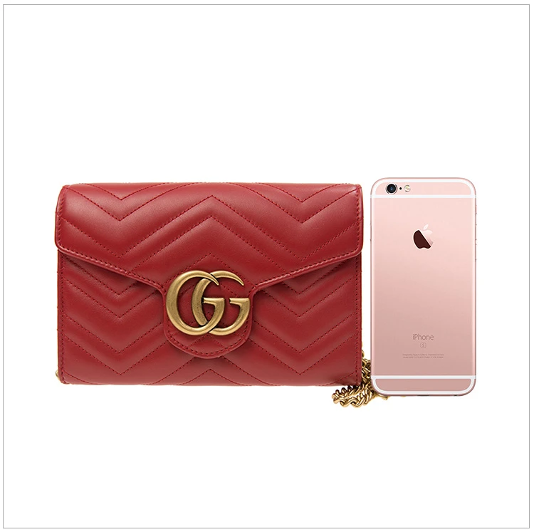 商品[国内直发] Gucci|GUCCI 古驰 女士红色皮革链条包 474575-DRW1T-6433,价格¥10709,第3张图片详细描述