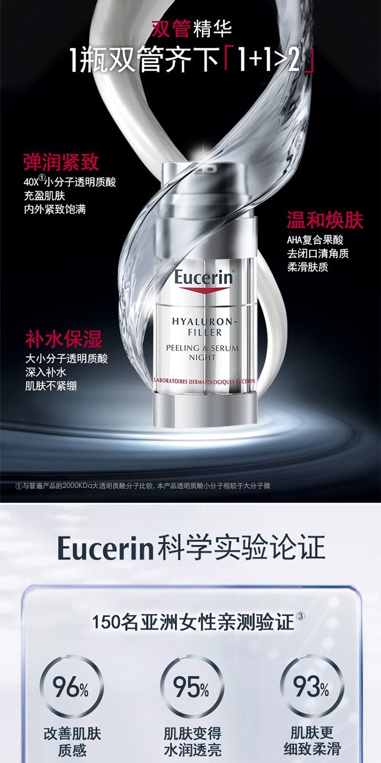 商品Eucerin|Eucerin优色林充盈展颜双银管夜间精华液30ml,价格¥372,第8张图片详细描述