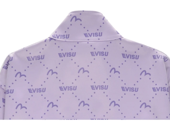 商品Evisu|【享贝家】（国内现货-QD）Evisu 福神 满印小标户外休闲运动套装卫衣外套 男女同款 紫色 ET3UZT901LV,价格¥378,第5张图片详细描述