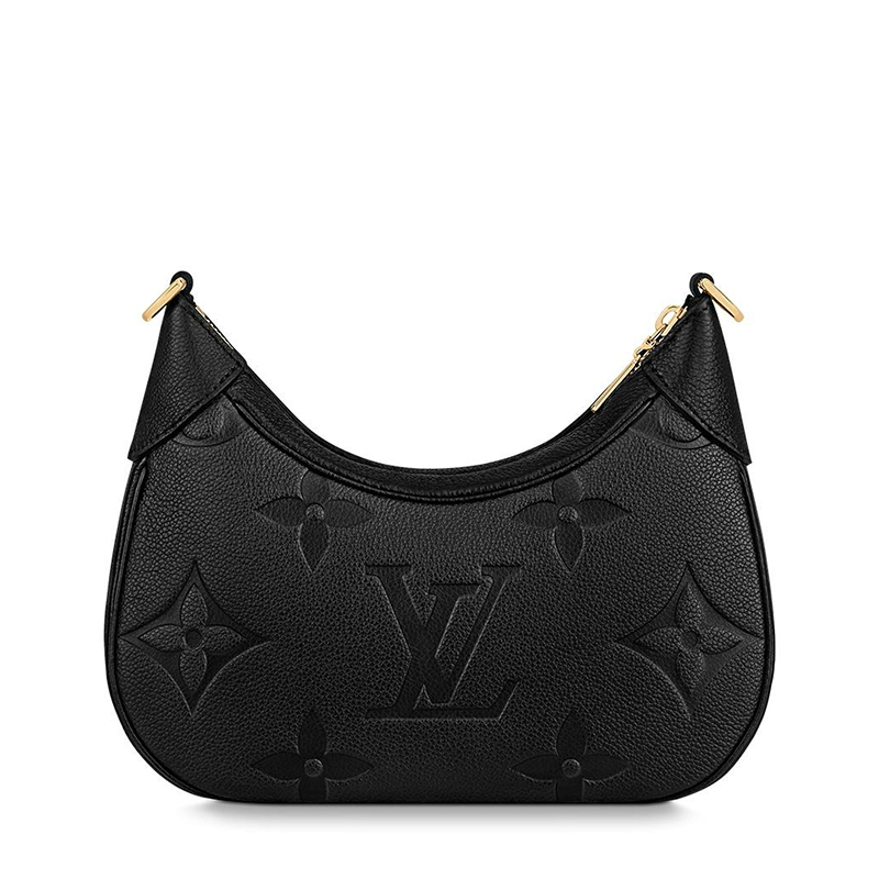 商品Louis Vuitton|预售十天 Louis Vuitton/路易威登 22春夏新款BAGATELLE系列 女士黑色老花压纹粒面牛皮革金扣配可拆卸肩带单肩斜挎手提包M46002,价格¥17547,第5张图片详细描述