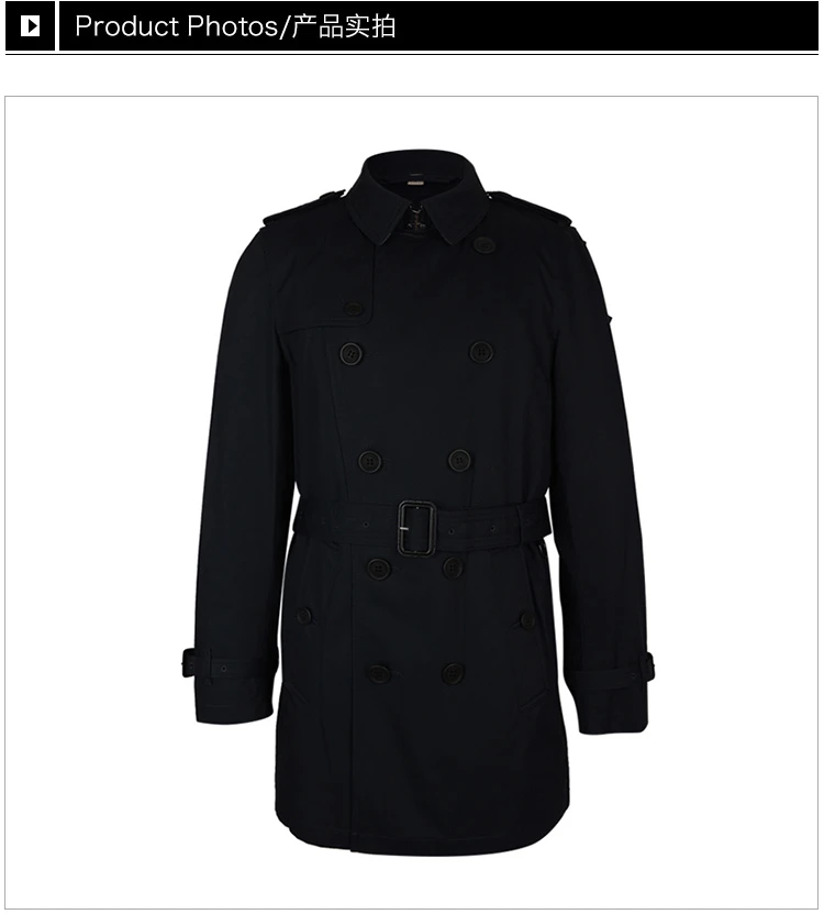 商品[国内直发] Burberry|BURBERRY 蓝色男士风衣 3950394,价格¥7093,第18张图片详细描述