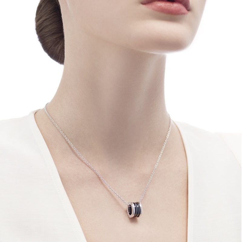 商品BVLGARI|  BVLGARI/宝格丽 慈善款 男女通用纯银镶嵌黑色陶瓷 小红点项链 349634,价格¥5443,第5张图片详细描述