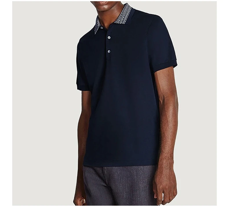 商品Salvatore Ferragamo|Salvatore Ferragamo 菲拉格慕 海军蓝男士Polo 12 1835 707531,价格¥1893,第5张图片详细描述