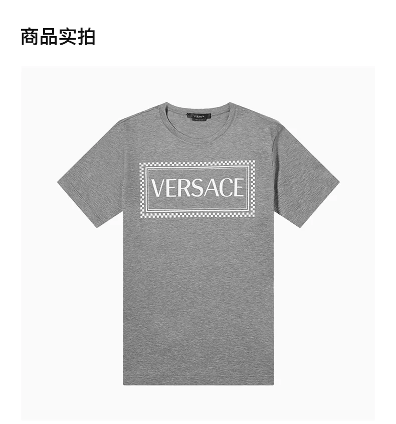 商品Versace|VERSACE 范思哲 男士灰色T恤 A81548-A201952-A8026,价格¥1736,第2张图片详细描述