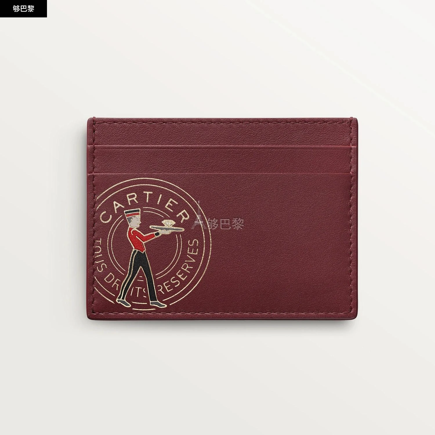 商品Cartier|包邮包税【预售7天发货】 CARTIER 23秋冬 女士 钥匙包 DIABOLO DE CARTIER卡片夹 酒红色 小牛皮 L3002003,价格¥2885,第4张图片详细描述