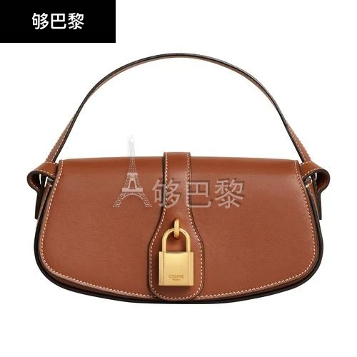 商品Celine|包邮包税【预售7天发货】 CELINE赛琳思琳 女士 手提包 Tabou 光面小牛皮单肩手拿包  10I593DQ1.04LU CELNA3G5BRW,价格¥11561,第2张图片详细描述