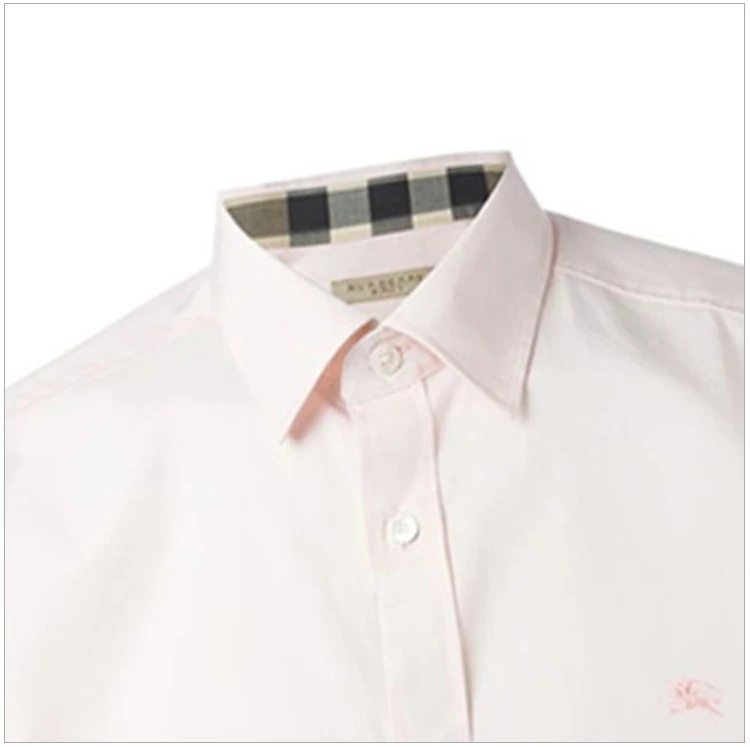 商品Burberry|Burberry 博柏利 男士浅粉色棉质长袖衬衫 3991156,价格¥1095,第34张图片详细描述