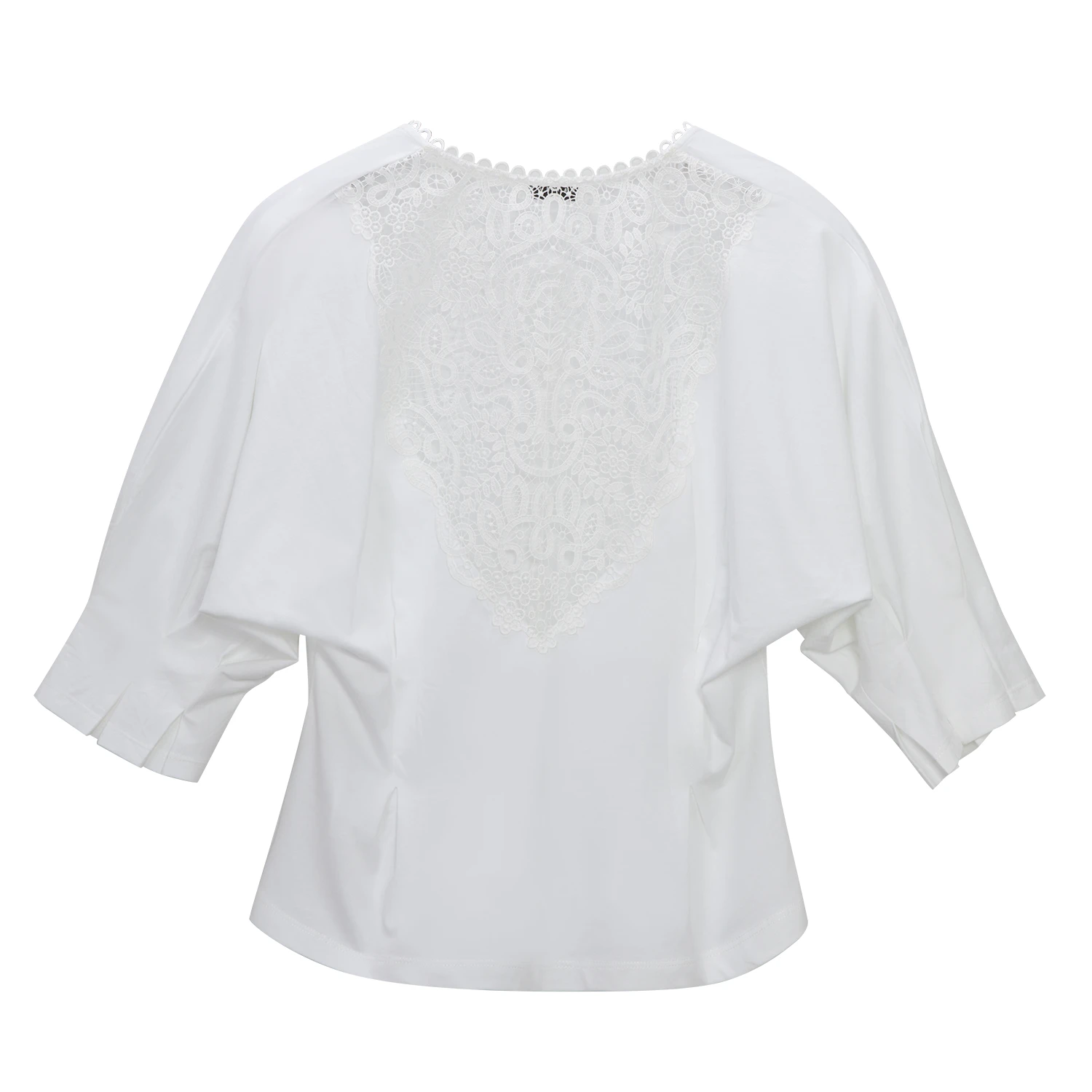商品[国内直发] Sandro|SANDRO 白色女士T恤 R130055P-WHITE,价格¥371,第8张图片详细描述