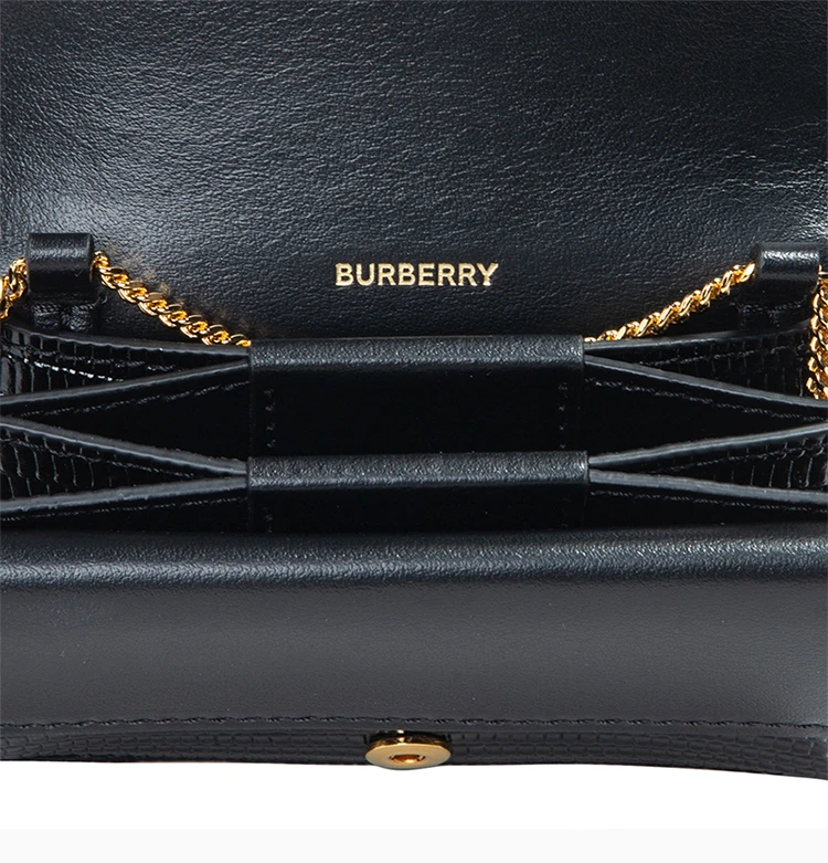 商品Burberry|Burberry 博柏利 女士红色拼黑色小牛皮单肩包斜挎包 8024827,价格¥1971,第8张图片详细描述