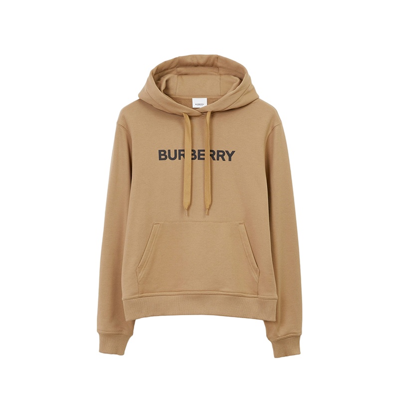 商品Burberry|【现货】博柏利 女士驼色棉质徽标印花连帽卫衣80607021,价格¥3476,第2张图片详细描述