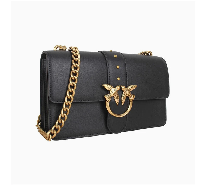 商品[国内直发] PINKO|PINKO 女士黑色皮革单肩斜挎包 1P22JG-Y7SPZ99Q,价格¥1470,第5张图片详细描述