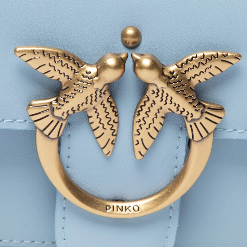 商品PINKO|PINKO 女士浅蓝色皮革单肩包 1P22JM-Y7SPE57Q,价格¥742,第2张图片详细描述