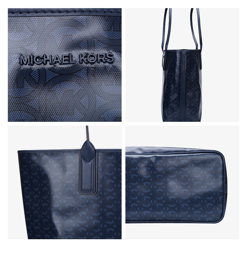 商品Michael Kors|Michael Kors 奥莱款 JODIE大号PVC配皮女士单肩手提包 35F1S2JT3C-NAVY,价格¥1005,第8张图片详细描述