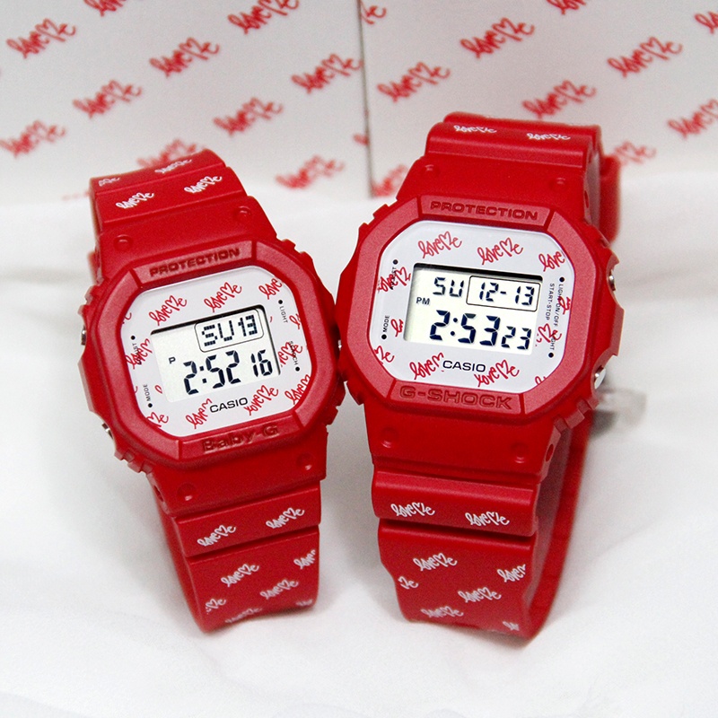商品[国内直发] Casio|卡西欧情侣对表小方块小红表限量版两支装年度限定款,价格¥1034,第4张图片详细描述