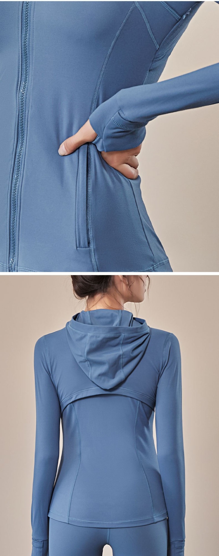 商品[国内直发] GLENVINTEN|格兰云顿新品秋冬连帽防晒速干外套女瑜伽服上衣长袖运动,价格¥369,第4张图片详细描述