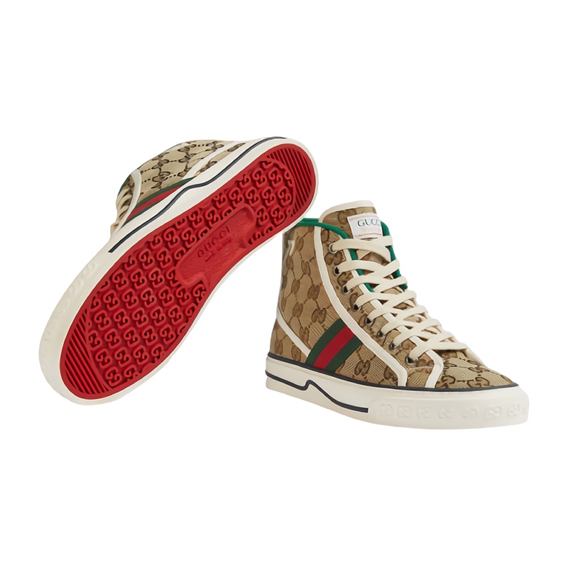 商品Gucci|【现货】古驰 Tennis 1977系列 女士高帮经典老花帆布休闲运动鞋 627838HVK709765,价格¥5644,第3张图片详细描述