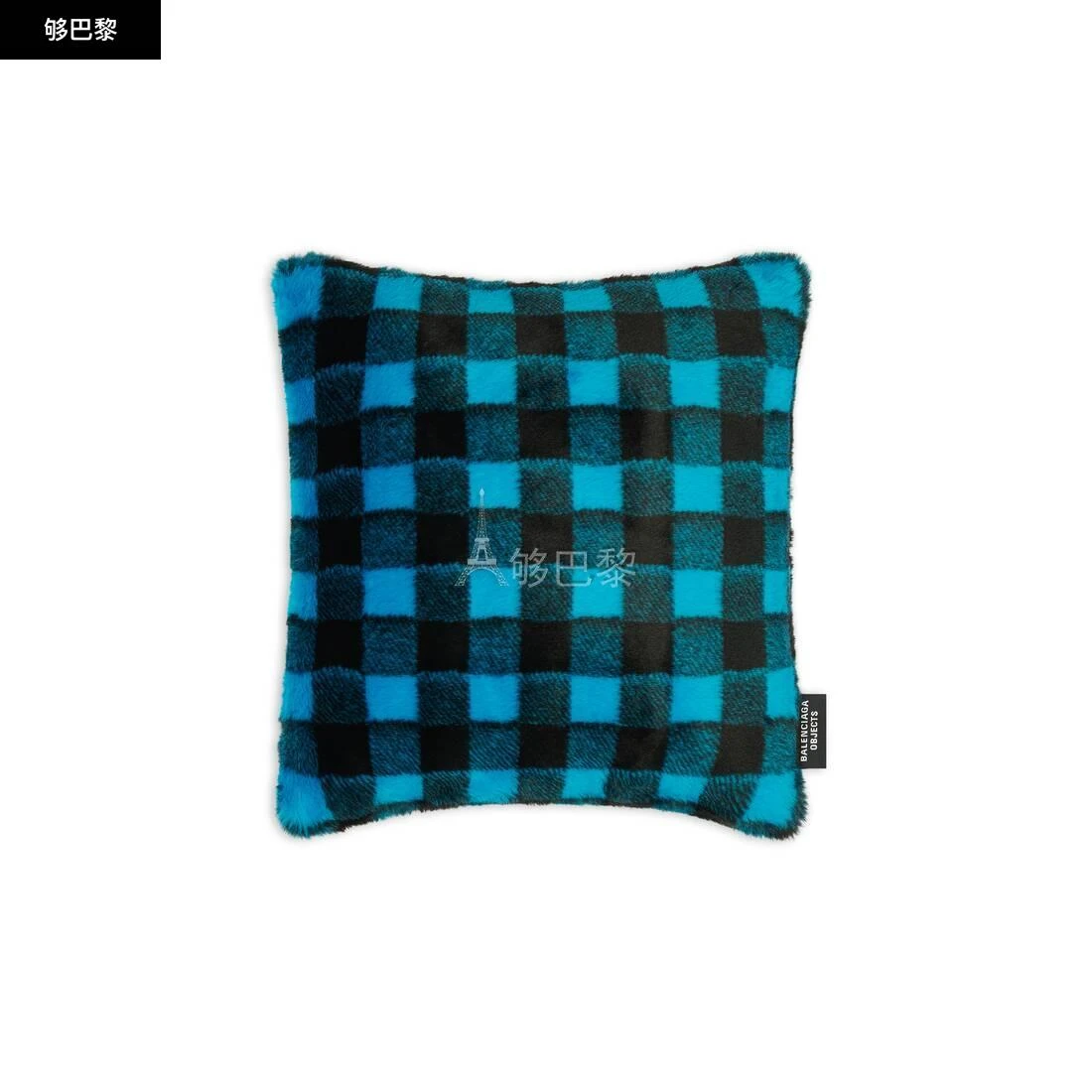商品Balenciaga|包邮包税【预售7天发货】 BALENCIAGA巴黎世家 23秋冬 女士 家居用品 Vichy Cushion in Blue/black 698554T01224684,价格¥3498,第4张图片详细描述