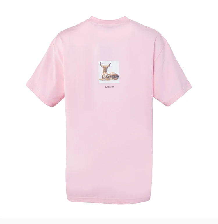 商品Burberry|Burberry 博柏利 女士粉色棉质T恤 8024652,价格¥2063,第5张图片详细描述