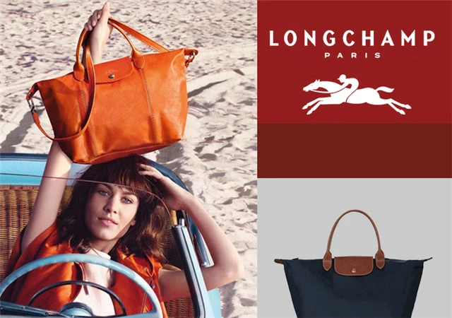 商品Longchamp|Longchamp 珑骧 海军蓝织物LePliage女士中号手提包 1623089556,价格¥584,第1张图片详细描述