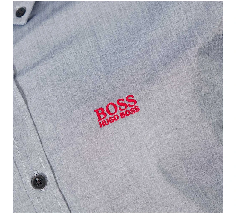 商品Hugo Boss|HUGO BOSS 男士蓝灰色棉质长袖衬衫 BIADO-R-50420129-480,价格¥838,第7张图片详细描述