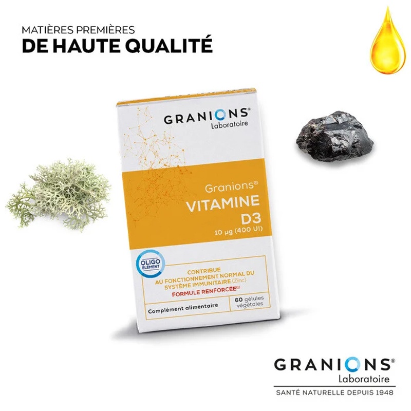 商品Granions|格兰宁维他命D3胶囊 60粒 保持骨骼健康增强免疫,价格¥168,第3张图片详细描述