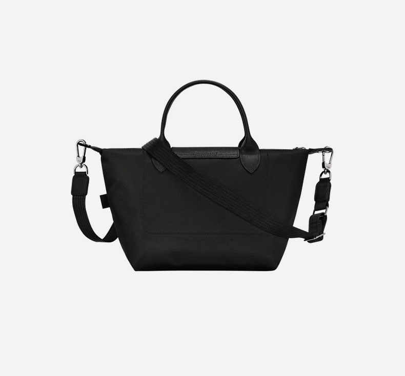 商品Longchamp|【现货速发】LONGCHAMP/珑骧 女士黑色帆布银色五金按扣拉链开合可调节肩带可斜挎小号手提包,价格¥1993,第26张图片详细描述