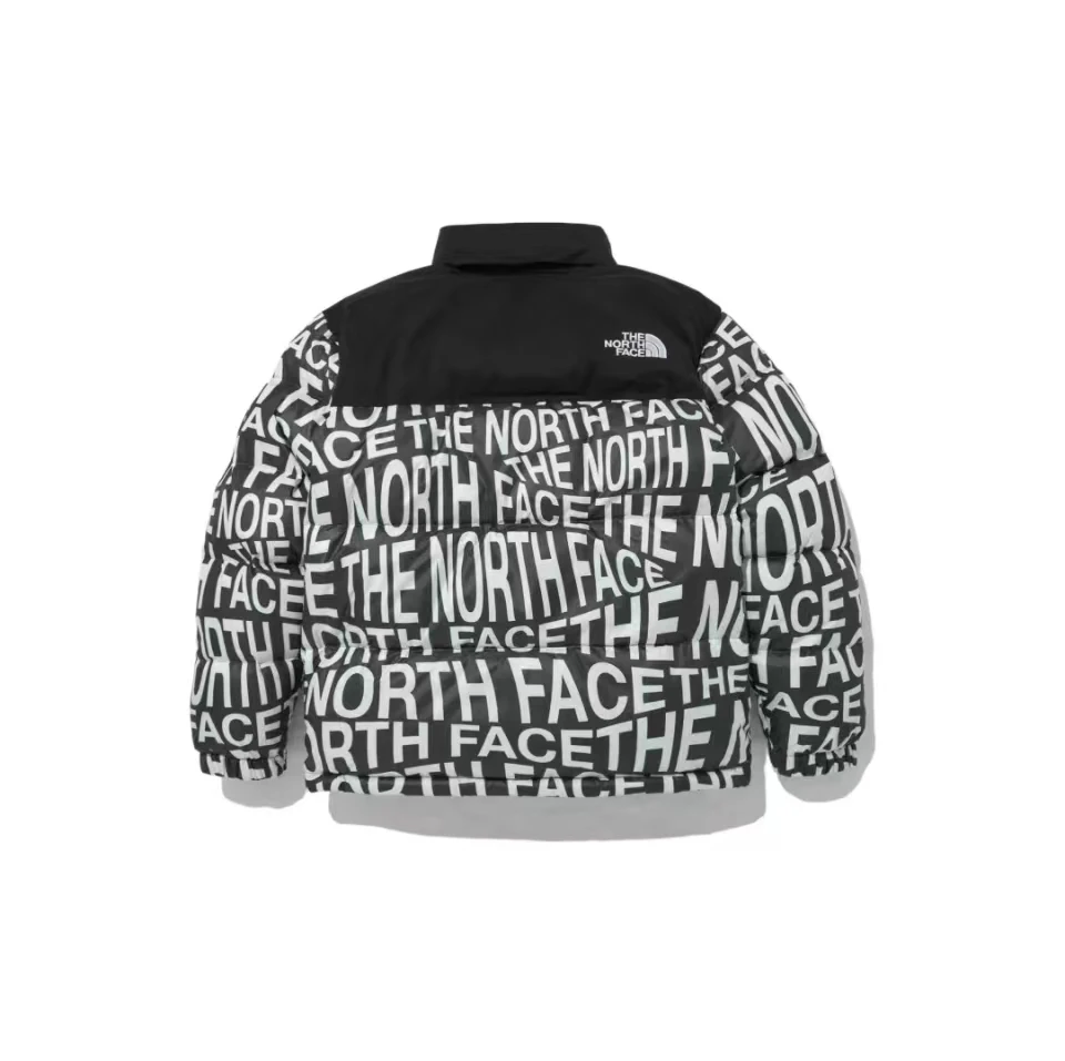 商品The North Face|【享贝家】（国内现货-QD）北面 FW22 通体字母休闲印花拉链立领羽绒服 棉服 男女同款  黑色NJ1DN51M-BLK,价格¥1124,第2张图片详细描述