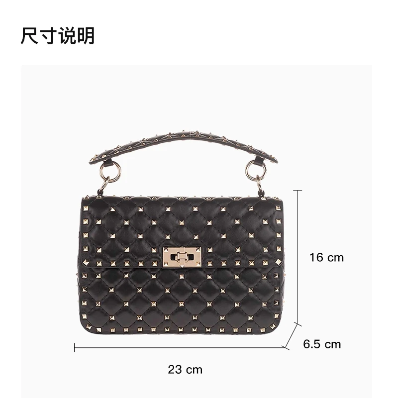 商品[国内直发] Valentino|VALENTINO 女士黑色中号纳帕单肩包 UW2B0122-NAP-0NO,价格¥12227,第3张图片详细描述