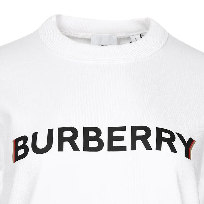 商品Burberry|BURBERRY/博柏利 女士白色棉质胸口Logo印花卫衣80526601,价格¥1359,第3张图片详细描述