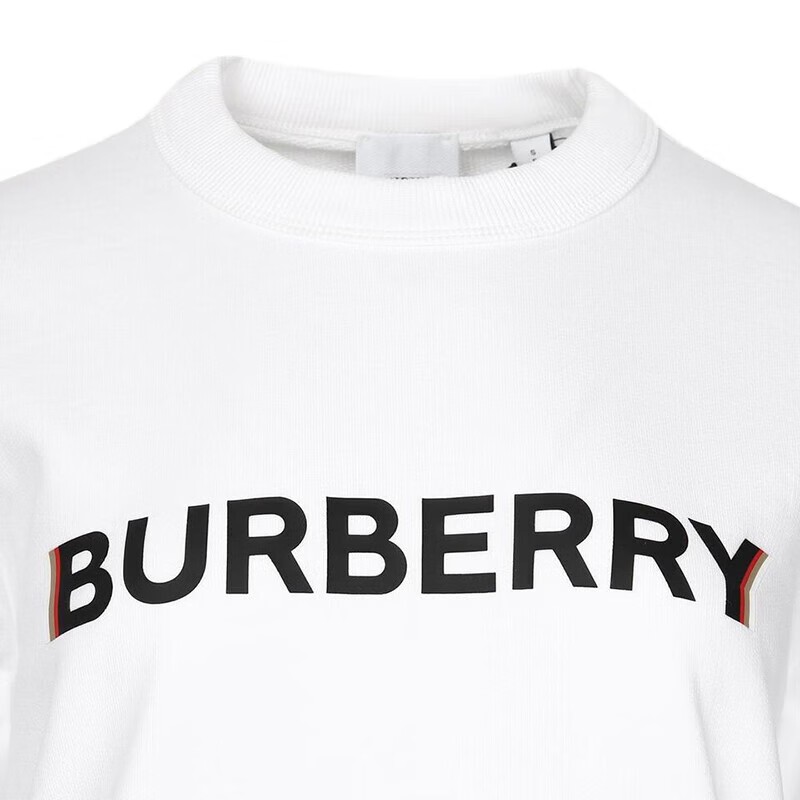 商品Burberry|BURBERRY/博柏利 女士白色棉质胸口Logo印花卫衣80526601,价格¥1385,第3张图片详细描述