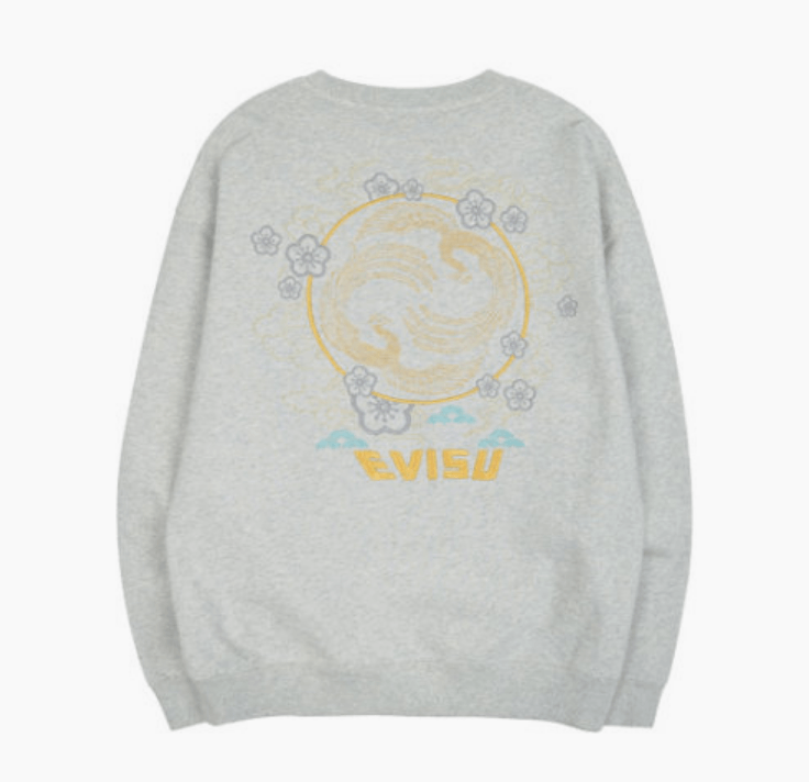 商品Evisu|【享贝家】Evisu 休闲宽松圆领卫衣 男女同款 灰色/黑色（预售款，10天发货）EU1MTS702,价格¥313,第3张图片详细描述