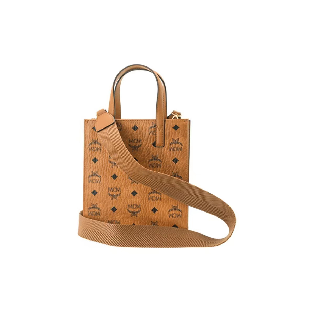 商品[国内直发] MCM|MCM女包奢侈品 中性Visetos Klassik干邑色人造革迷你手提单肩斜挎包礼物送女友MMTAAKC02CO001,价格¥2393,第5张图片详细描述