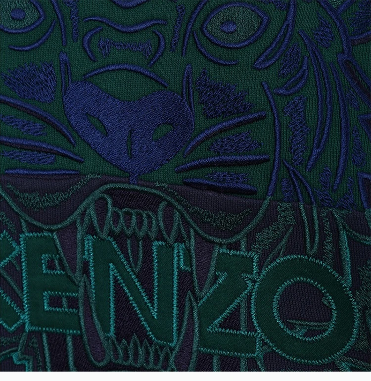 商品Kenzo|Kenzo �高田贤三 男士绿色深蓝色拼色连帽卫衣 F965SW4404XJ-78,价格¥1841,第6张图片详细描述