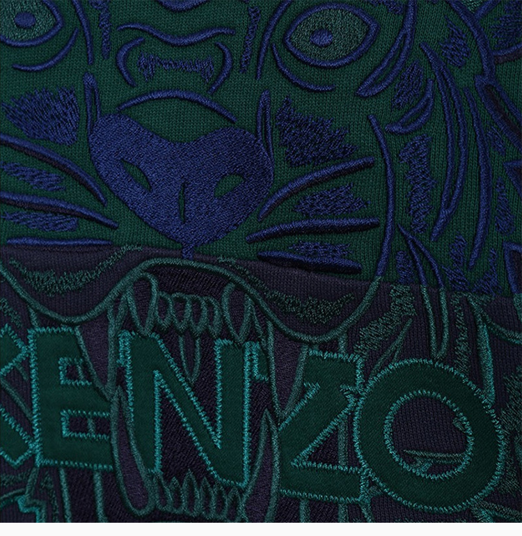 商品Kenzo|Kenzo 高田贤三 男士绿色深蓝色拼色连帽卫衣 F965SW4404XJ-78,价格¥1896,第8张图片详细描述