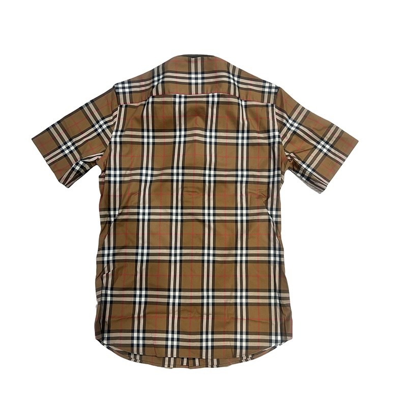 商品Burberry|【现货】博柏丽 男士棕色棉格纹休闲单排扣长袖衬衫 80929031,价格¥1748,第3张图片详细描述