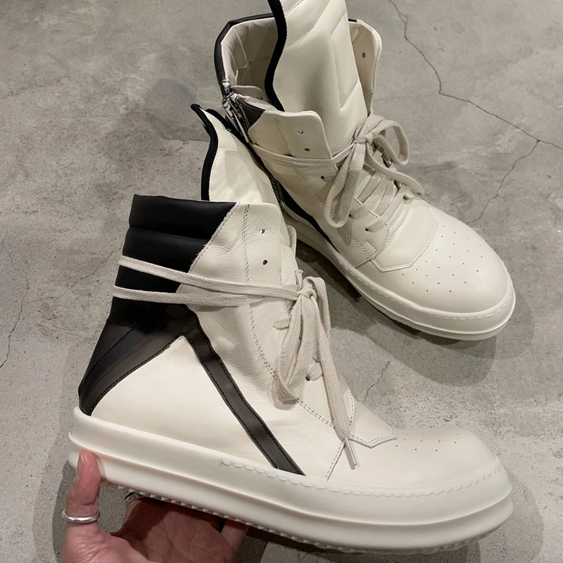 商品Rick Owens|Rick Owens  女款白色黑三角高帮球鞋 RP02A7894-LPO-1191,价格¥4836,第1张图片详细描述