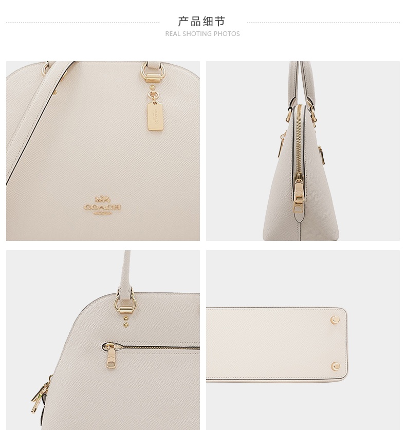 商品Coach|Coach 奥莱款大号女士皮质单肩斜挎手提贝壳包 2553IMCHK,价格¥1511,第4张图片详细描述