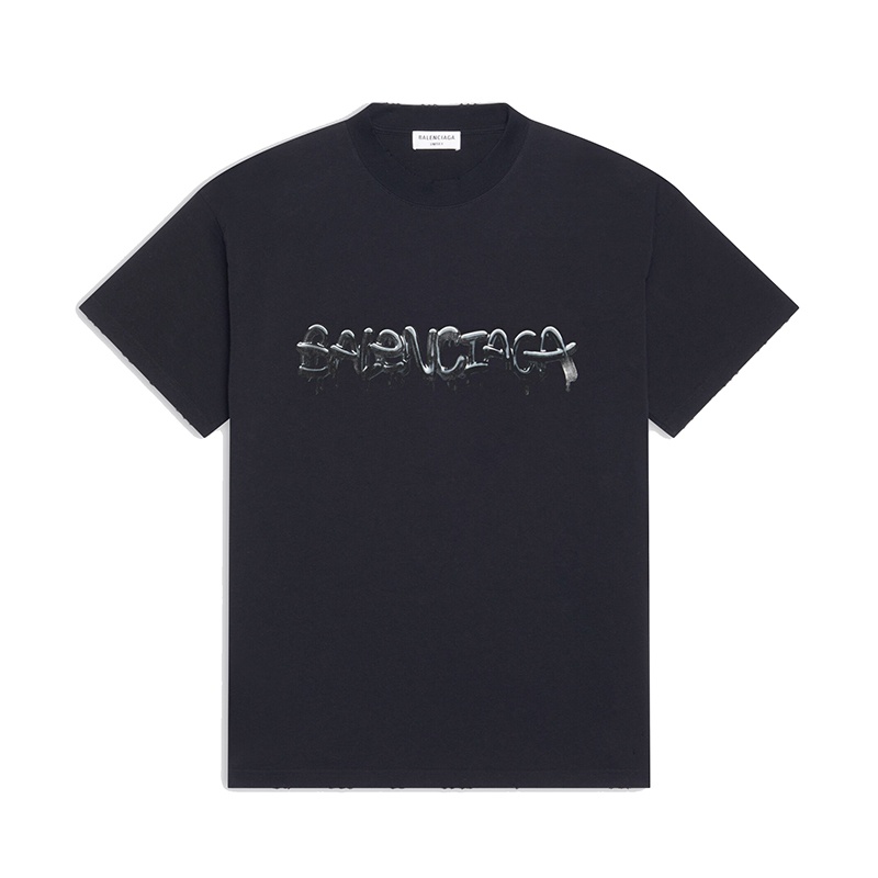 商品Balenciaga|Balenciaga/巴黎世家  SLIME FIT系列  女士黑色棉质短袖T恤,价格¥4199,第2张图片详细描述
